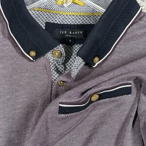 Ted Baker‎ Mens Shirt Purple Short Sleeve Stretch Cotton London Polo Size 6